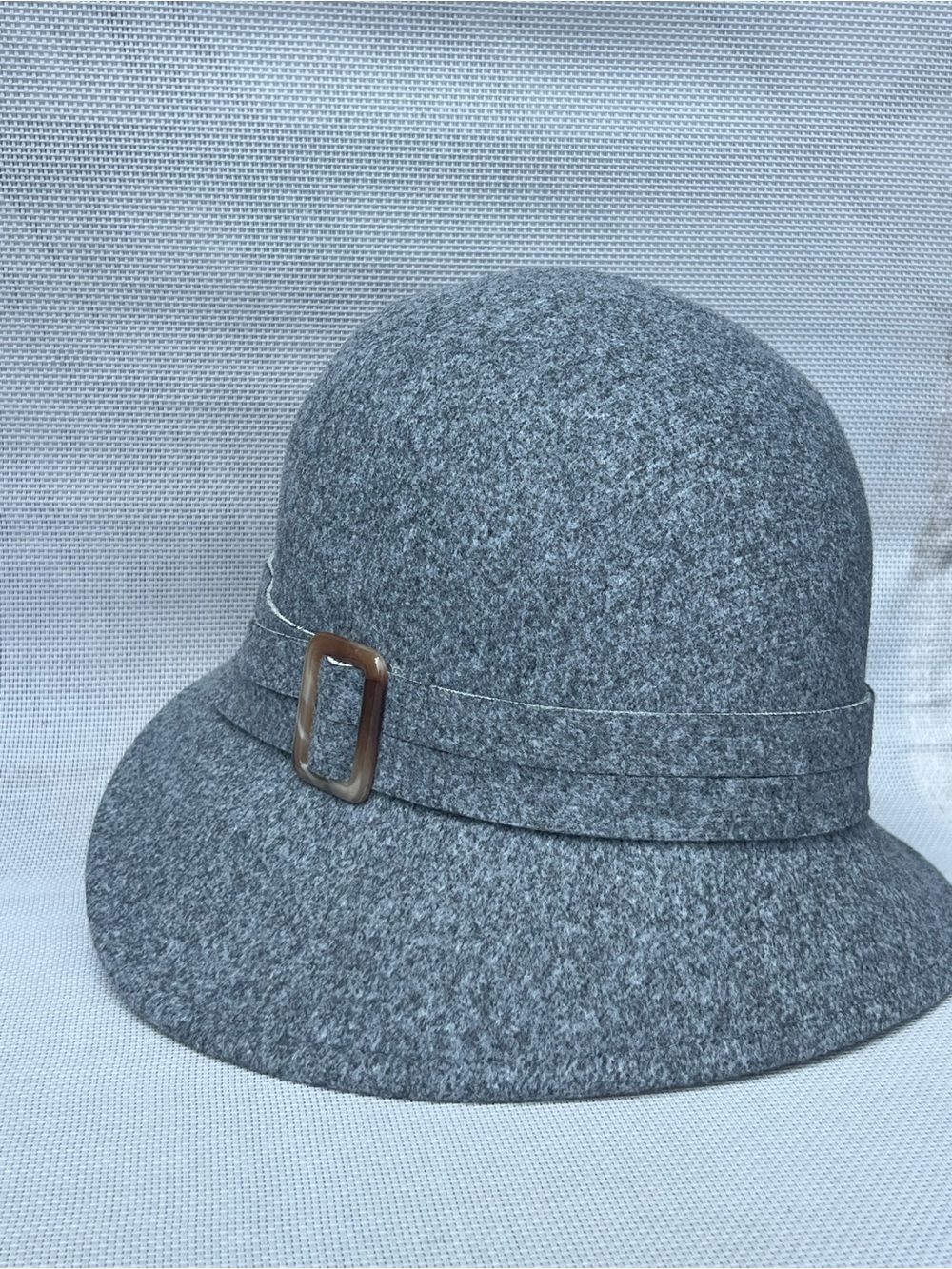 Indigo Soul Gray Cloche Bucket Hat Tortoise Buckle One Size